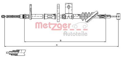 175021 METZGER Тросик, cтояночный тормоз