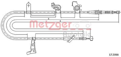 175066 METZGER Тросик, cтояночный тормоз