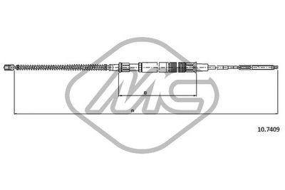 83741 Metalcaucho Тросик, cтояночный тормоз