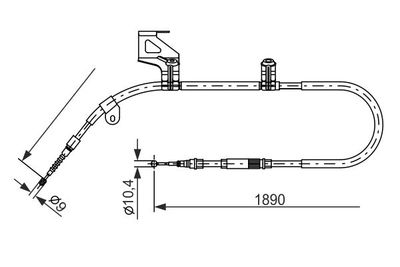 1987477803 BOSCH Тросик, cтояночный тормоз