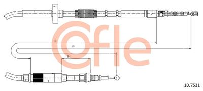 107531 COFLE Тросик, cтояночный тормоз