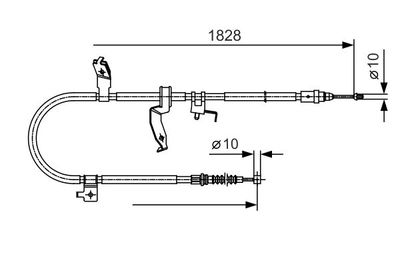 1987482053 BOSCH Тросик, cтояночный тормоз