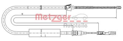 107507 METZGER Тросик, cтояночный тормоз