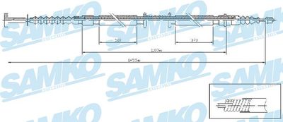 C1238B SAMKO Тросик, cтояночный тормоз