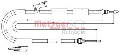 170684 METZGER Тросик, cтояночный тормоз