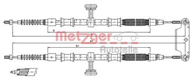 115944 METZGER Тросик, cтояночный тормоз