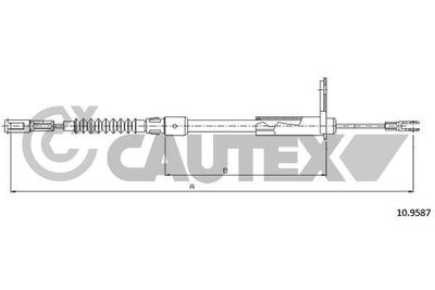 760740 CAUTEX Тросик, cтояночный тормоз