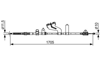 1987482654 BOSCH Тросик, cтояночный тормоз