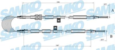 C0243B SAMKO Тросик, cтояночный тормоз