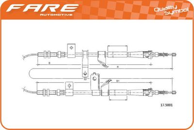 19006 FARE SA Тросик, cтояночный тормоз