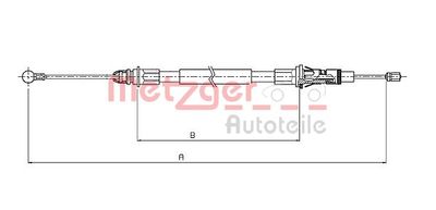 106854 METZGER Тросик, cтояночный тормоз