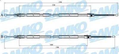 C1424B SAMKO Тросик, cтояночный тормоз