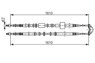 1987477936 BOSCH Тросик, cтояночный тормоз