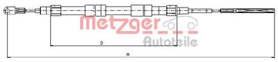 104156 METZGER Тросик, cтояночный тормоз