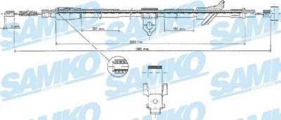 C0529B SAMKO Тросик, cтояночный тормоз