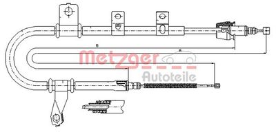 172560 METZGER Тросик, cтояночный тормоз