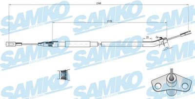 C0442B SAMKO Тросик, cтояночный тормоз