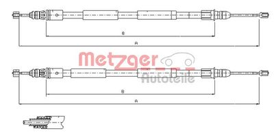 116771 METZGER Тросик, cтояночный тормоз