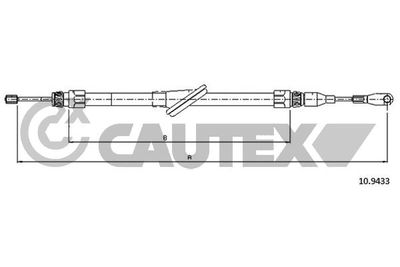 760738 CAUTEX Тросик, cтояночный тормоз