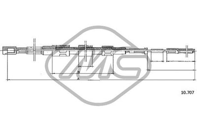 83710 Metalcaucho Тросик, cтояночный тормоз