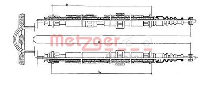 4312 METZGER Тросик, cтояночный тормоз