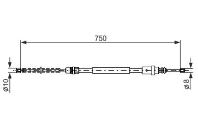 1987477571 BOSCH Тросик, cтояночный тормоз