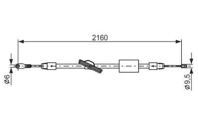 1987477848 BOSCH Тросик, cтояночный тормоз