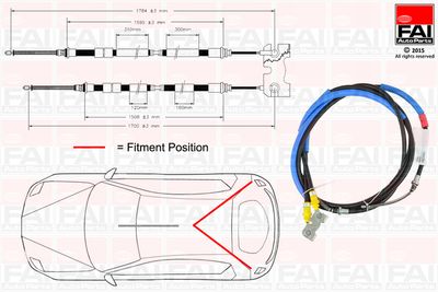 FBC0061 FAI AutoParts Тросик, cтояночный тормоз