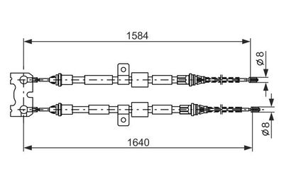 1987477345 BOSCH Тросик, cтояночный тормоз