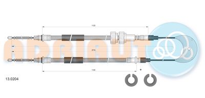 130204 ADRIAUTO Тросик, cтояночный тормоз