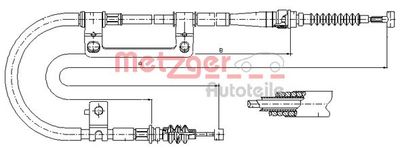 176042 METZGER Тросик, cтояночный тормоз