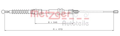 107432 METZGER Тросик, cтояночный тормоз