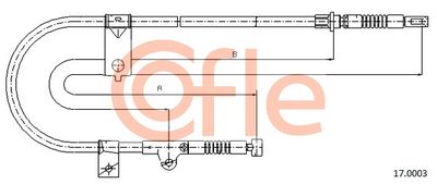 170003 COFLE Тросик, cтояночный тормоз