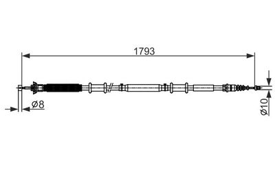 1987482580 BOSCH Тросик, cтояночный тормоз