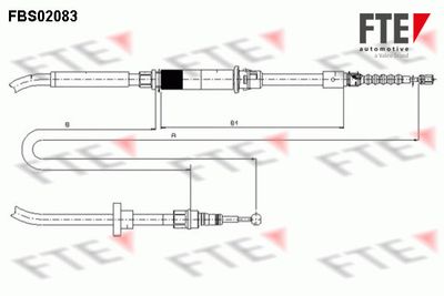 FBS02083 FTE Тросик, cтояночный тормоз