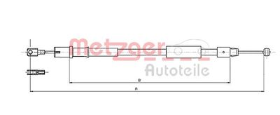 109836 METZGER Тросик, cтояночный тормоз