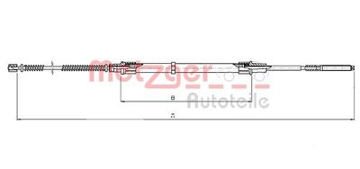 107131 METZGER Тросик, cтояночный тормоз