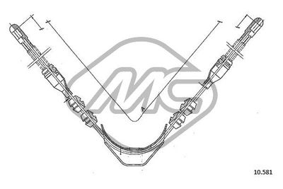 82452 Metalcaucho Тросик, cтояночный тормоз