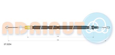 070254 ADRIAUTO Тросик, cтояночный тормоз