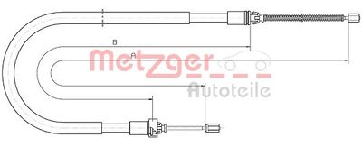 106033 METZGER Тросик, cтояночный тормоз