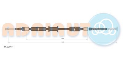 1102051 ADRIAUTO Тросик, cтояночный тормоз