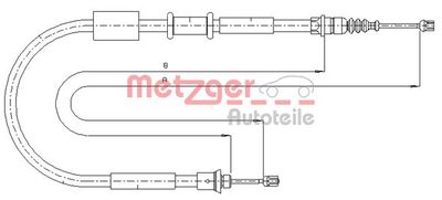 1281P4 METZGER Тросик, cтояночный тормоз