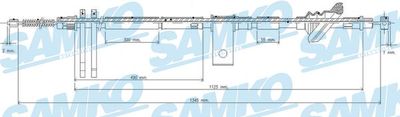 C0831B SAMKO Тросик, cтояночный тормоз