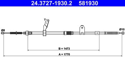 24372719302 ATE Тросик, cтояночный тормоз