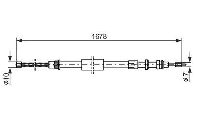 1987477451 BOSCH Тросик, cтояночный тормоз