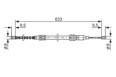 1987477043 BOSCH Тросик, cтояночный тормоз