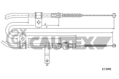 763141 CAUTEX Тросик, cтояночный тормоз