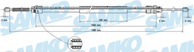 C0741B SAMKO Тросик, cтояночный тормоз