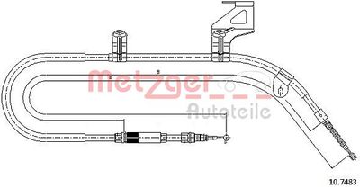 107483 METZGER Тросик, cтояночный тормоз