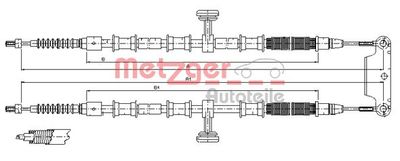 115945 METZGER Тросик, cтояночный тормоз